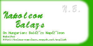 napoleon balazs business card
